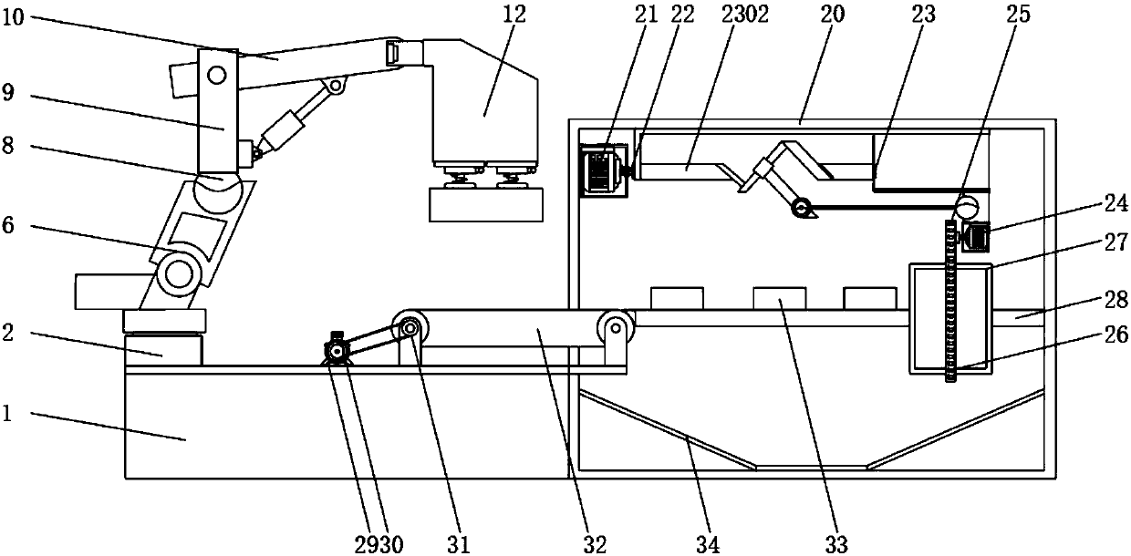 Cleaning machine with single-arm conveying function