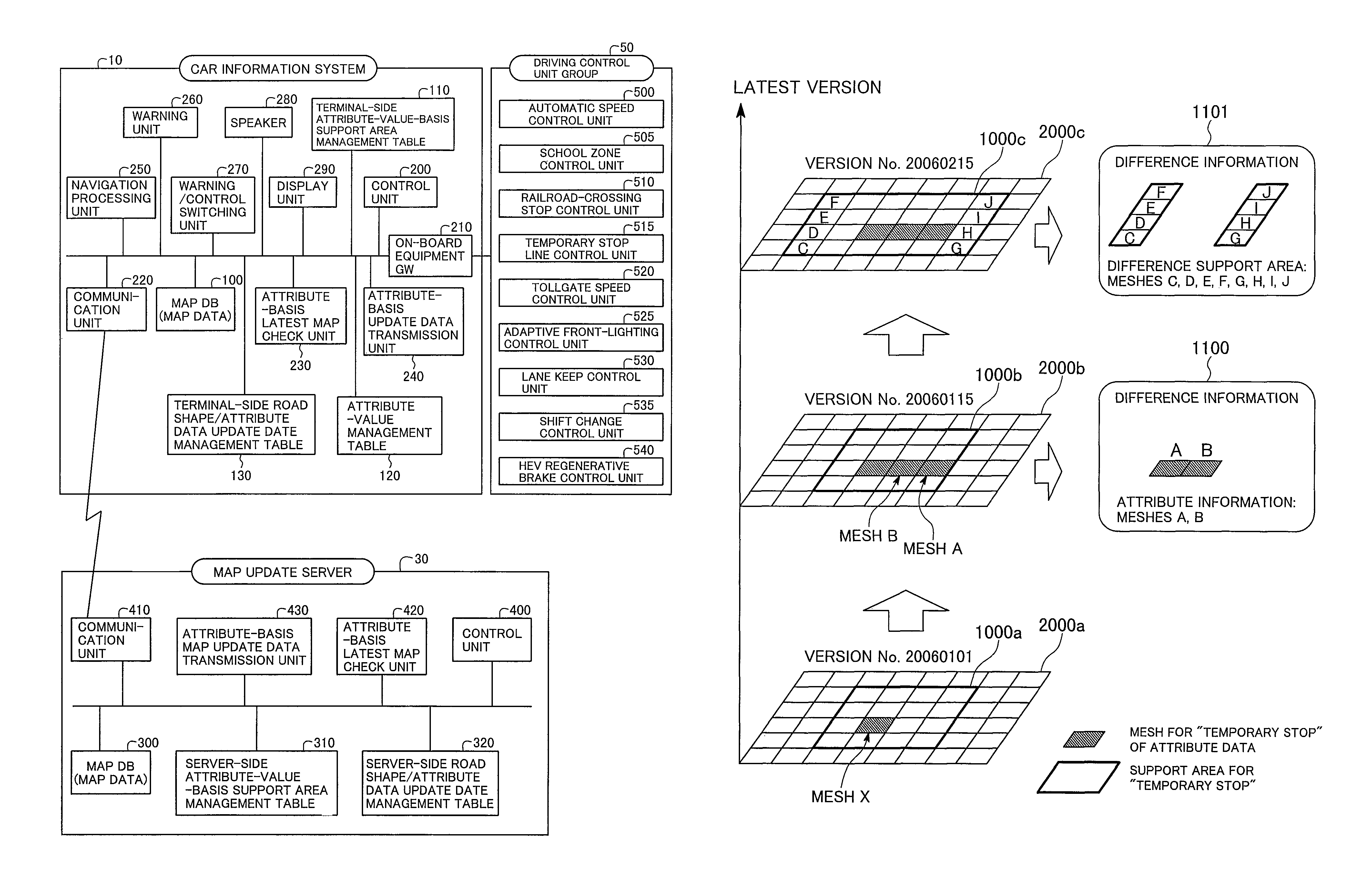 Car information system, map server and on-board system