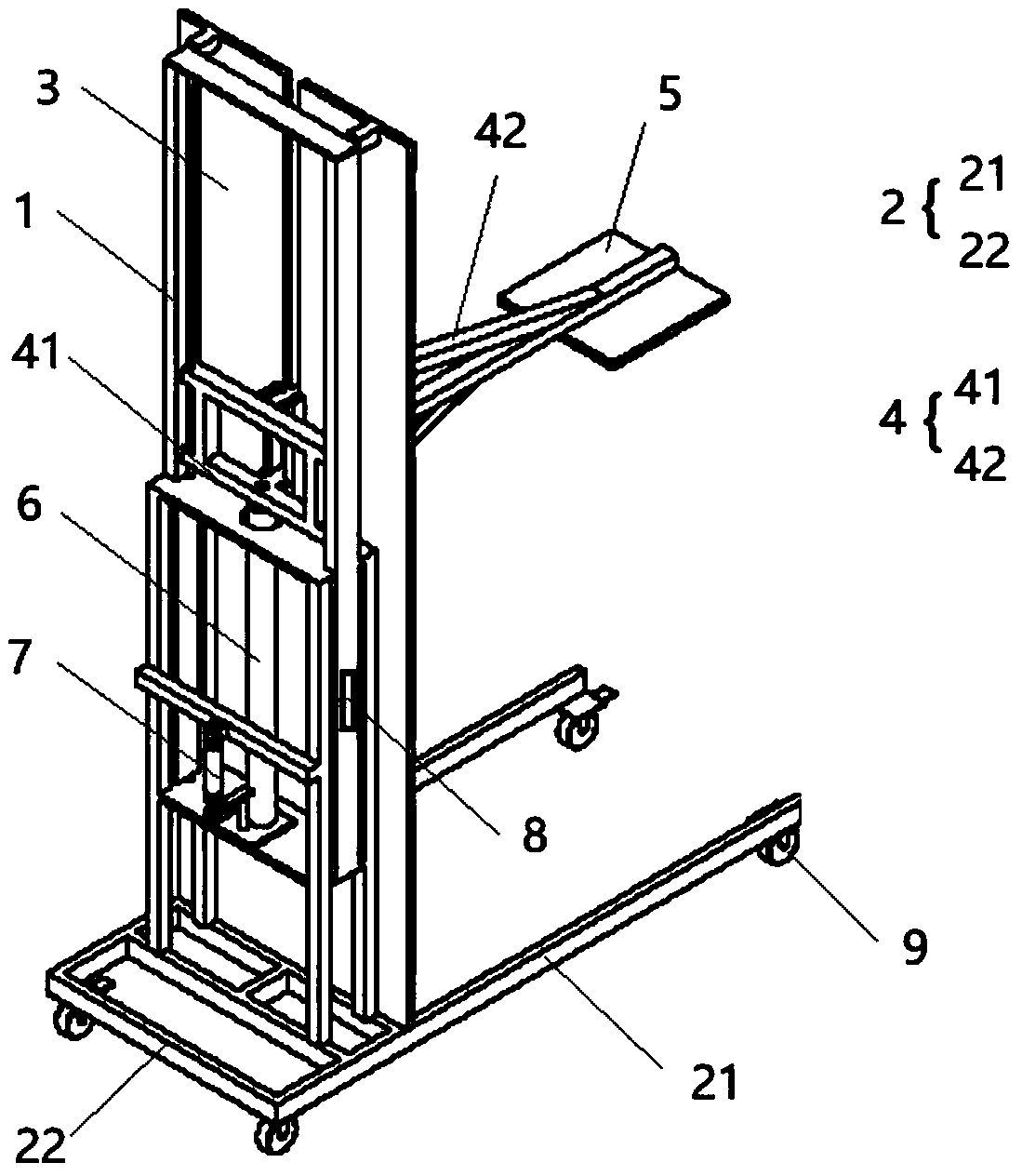 Lifting type lighting equipment testing device