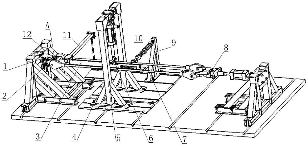 Loading test device for rigid main propeller hub connecting piece