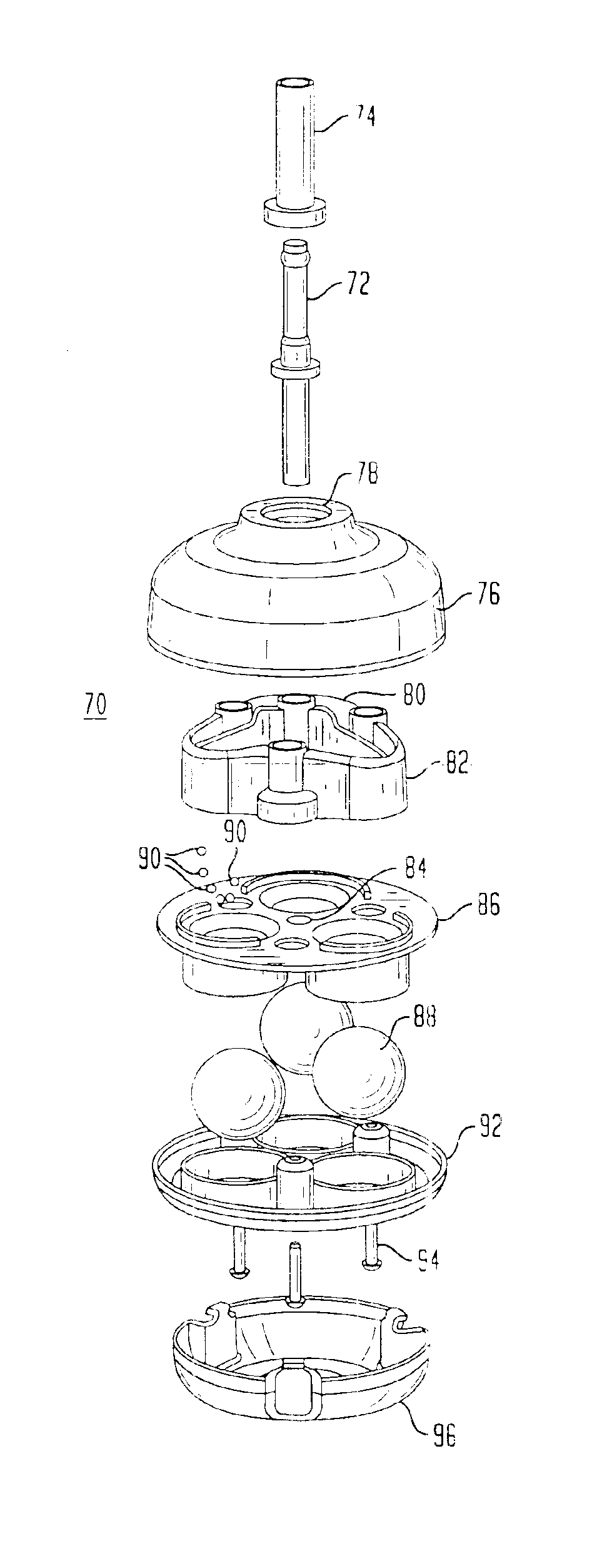 Caster assembly for a bed frame member or furniture