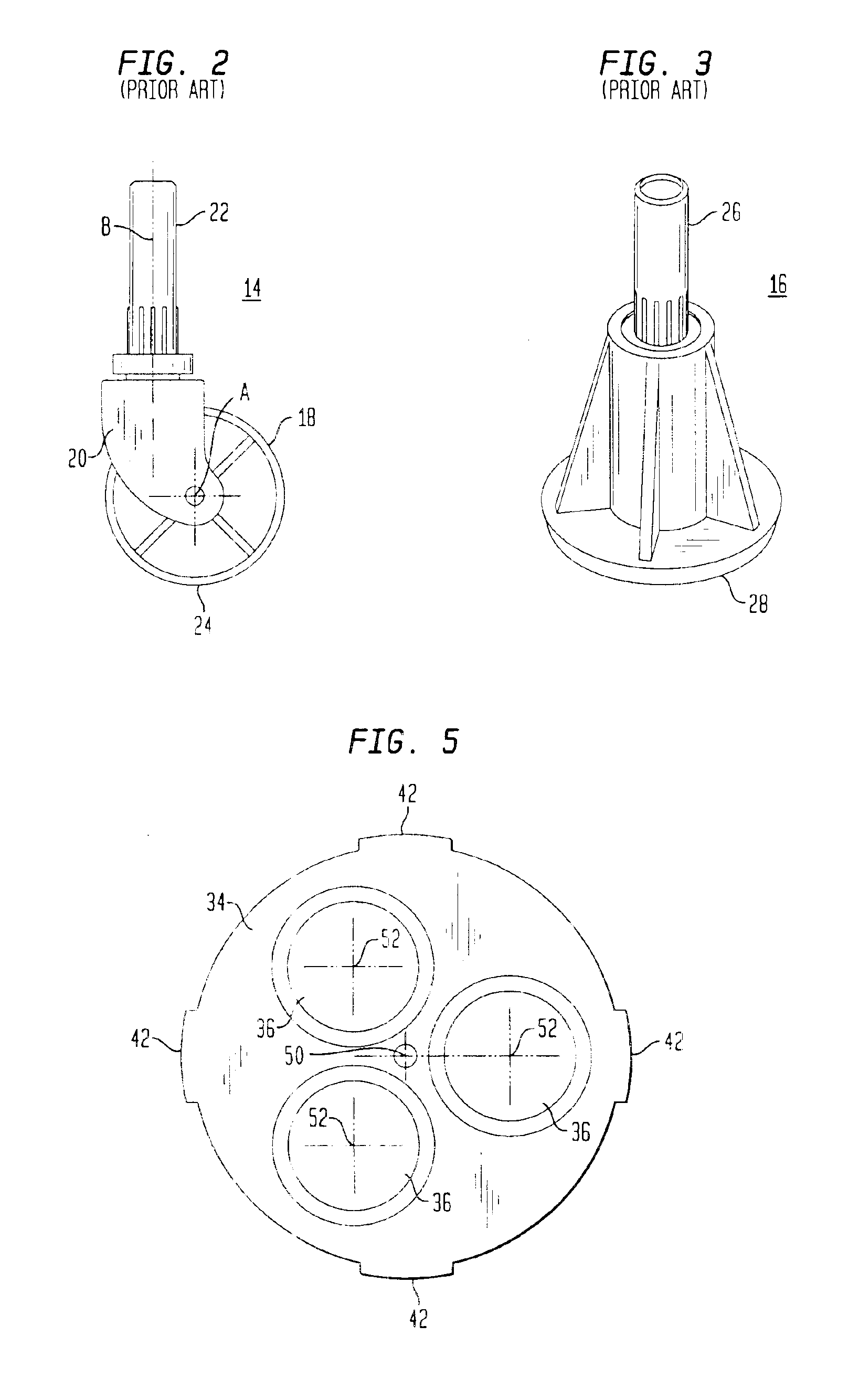 Caster assembly for a bed frame member or furniture