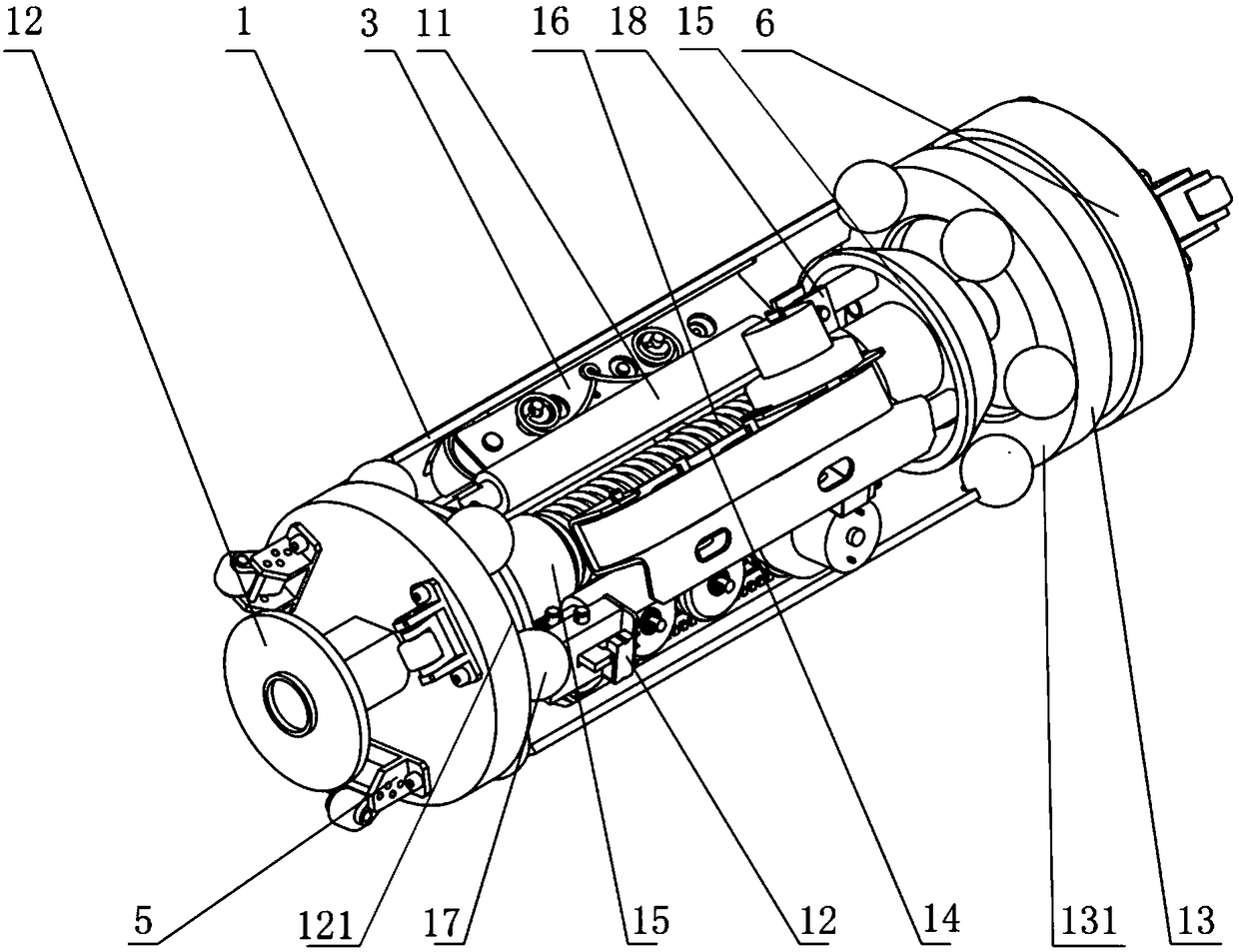 Deep hole self-centering in-tube robot