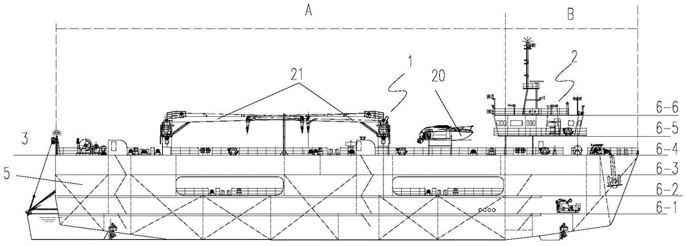 Vessel type for quick lift repair of faulty ships at sea