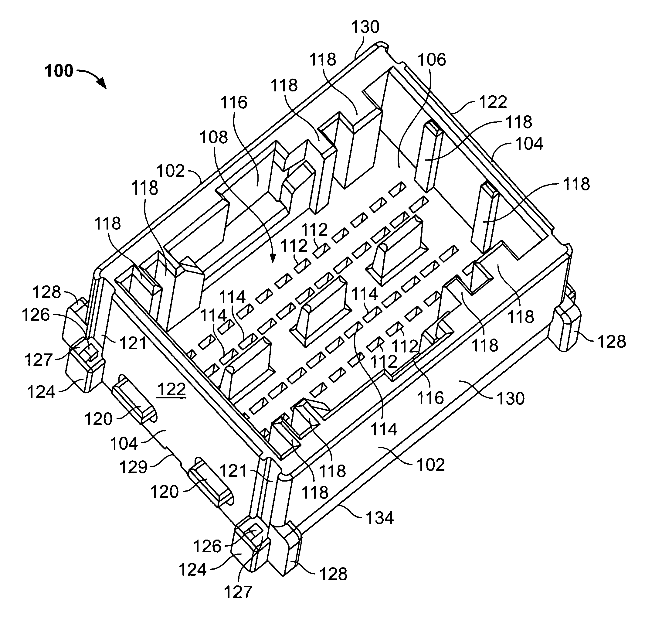 Two piece surface mount header assembly having a contact alignment member