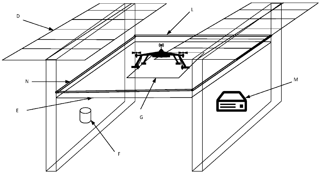 Unmanned shipborne unmanned aerial vehicle charging lifting system and implementation method thereof