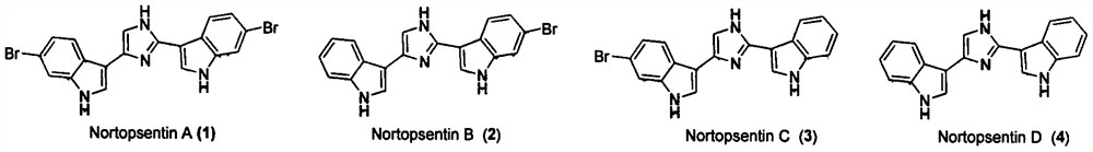 Nortopsentin alkaloid derivatives and their preparation and application in the prevention and treatment of diseases and insect pests