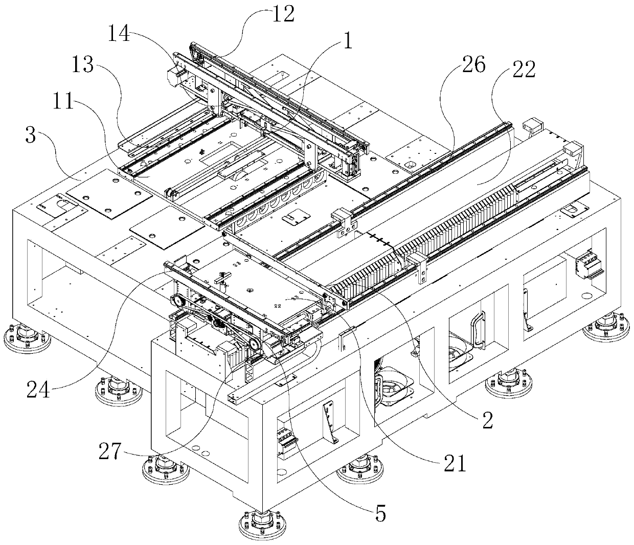 Bidirectional conveying and board feeding mechanism