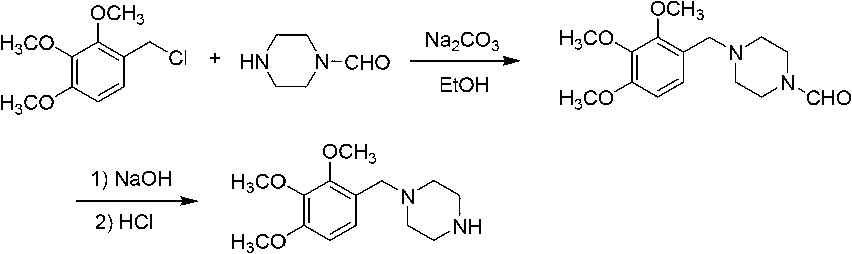 Preparation method of trimetazidine