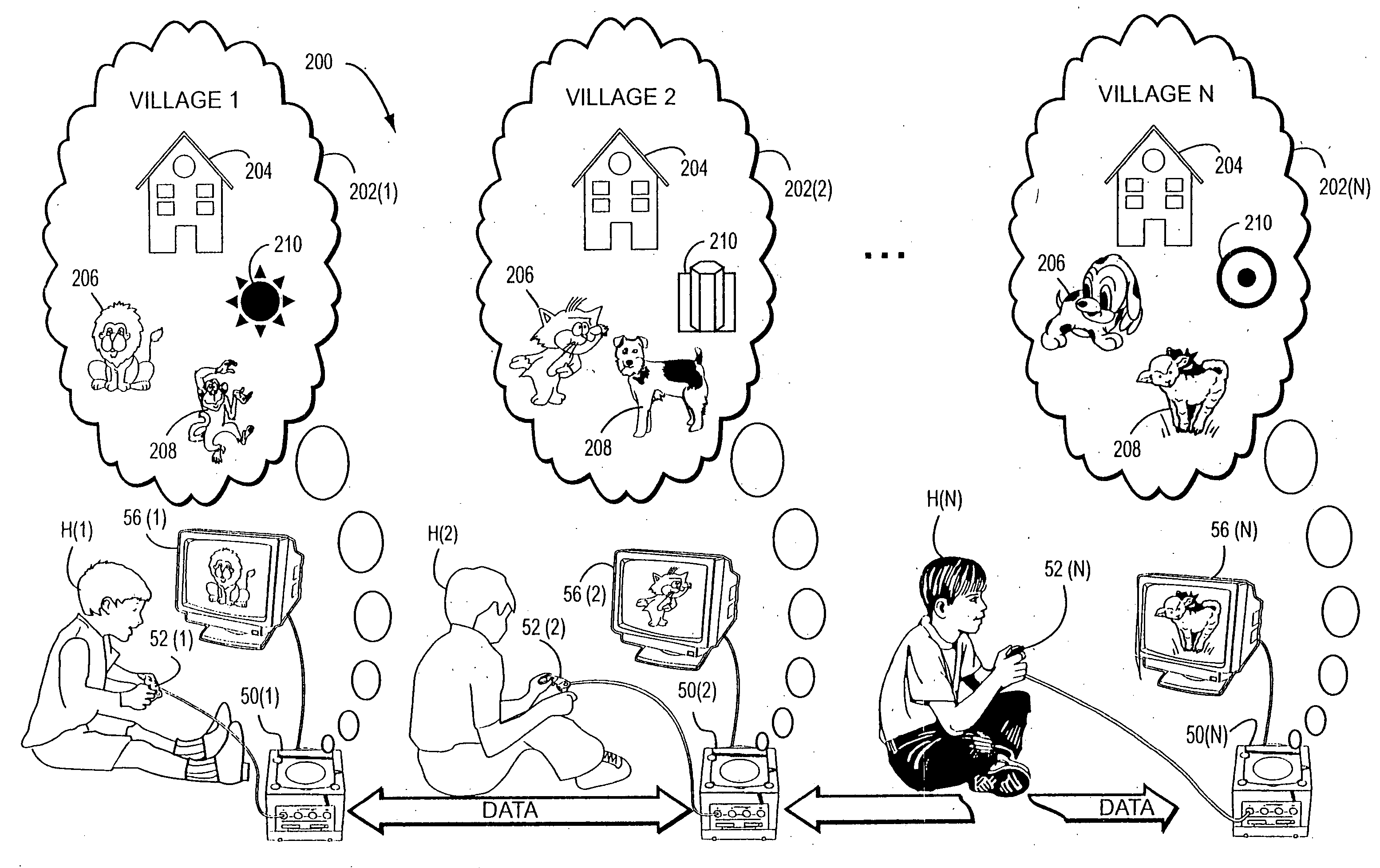 Method and apparatus for multi-user communications using discrete video game platforms