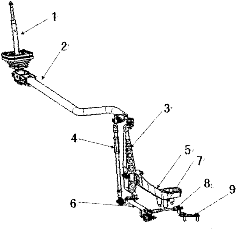 Hard rod type gear-changing system for transmission gear