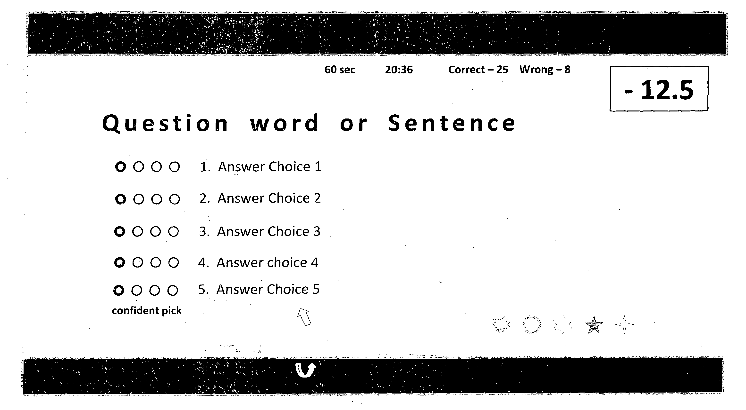 Assessment for efficient learning and top performance in competitive exams - system, method, user interface and a computer application