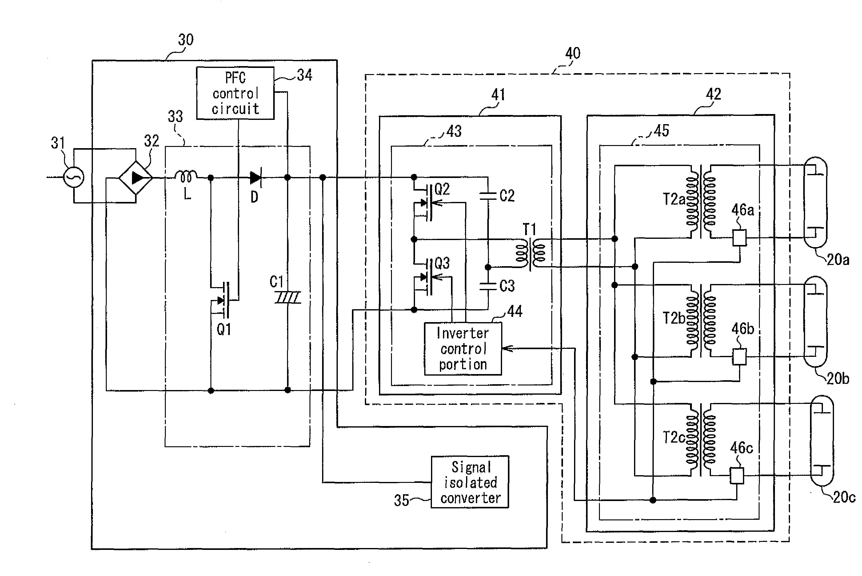 Backlight device and display equipped with the device