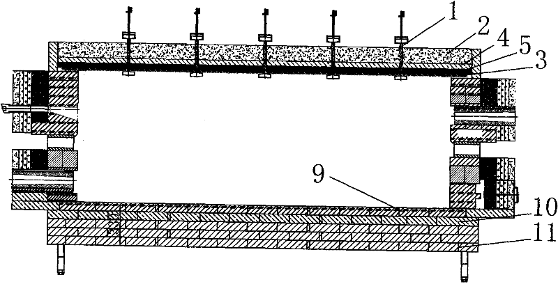 Energy-saving glazing roller kiln for producing interior wall bricks