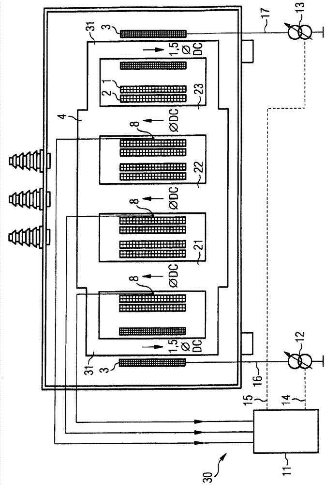 Power transformer with unidirectional flux compensation