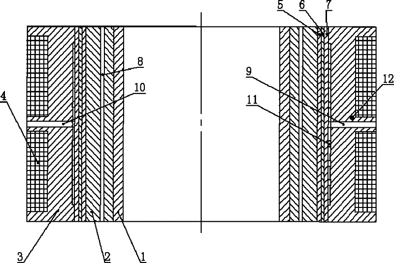 Prestressed wire winding recipient