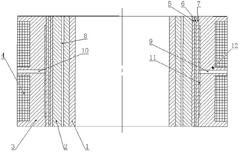 Prestressed wire winding recipient