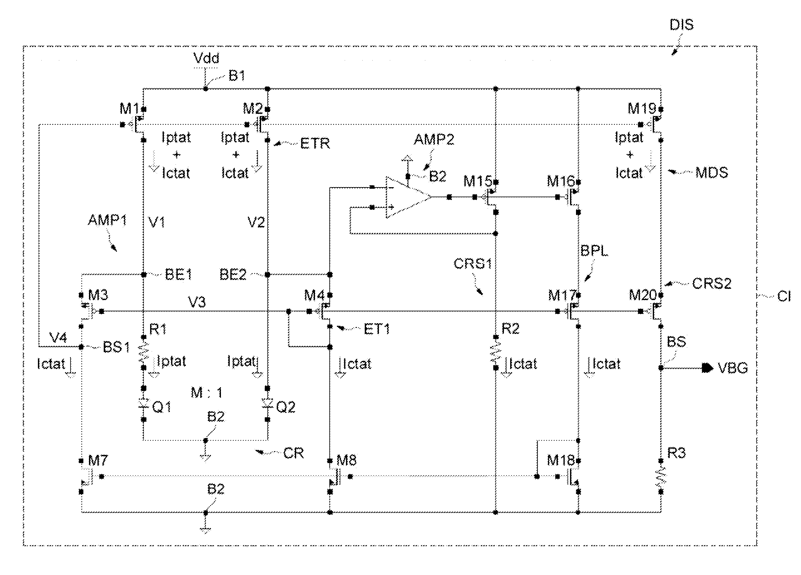 Device for Generating an Adjustable Bandgap Reference Voltage with Large Power Supply Rejection Rate