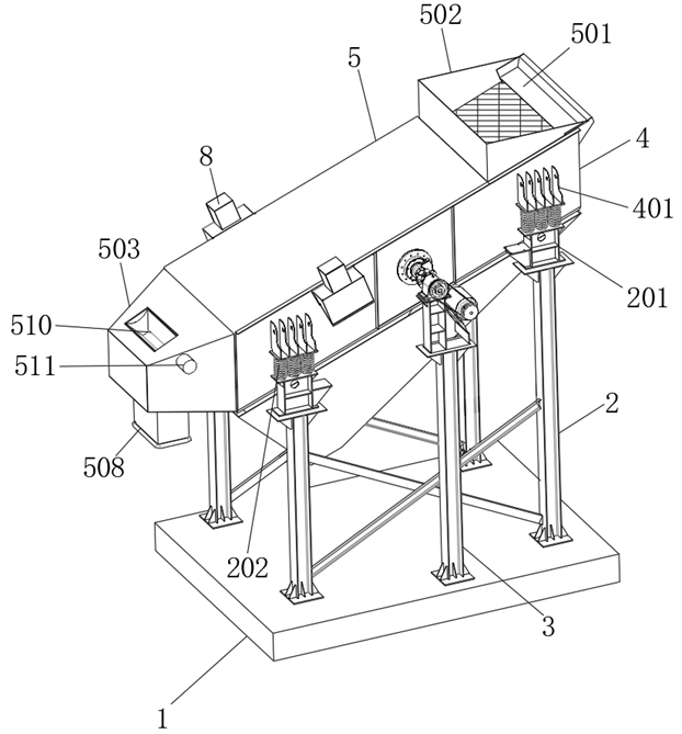 Screening mechanism for flour processing and working method thereof