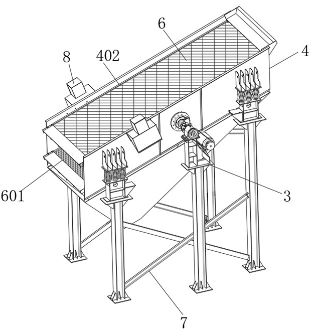 Screening mechanism for flour processing and working method thereof