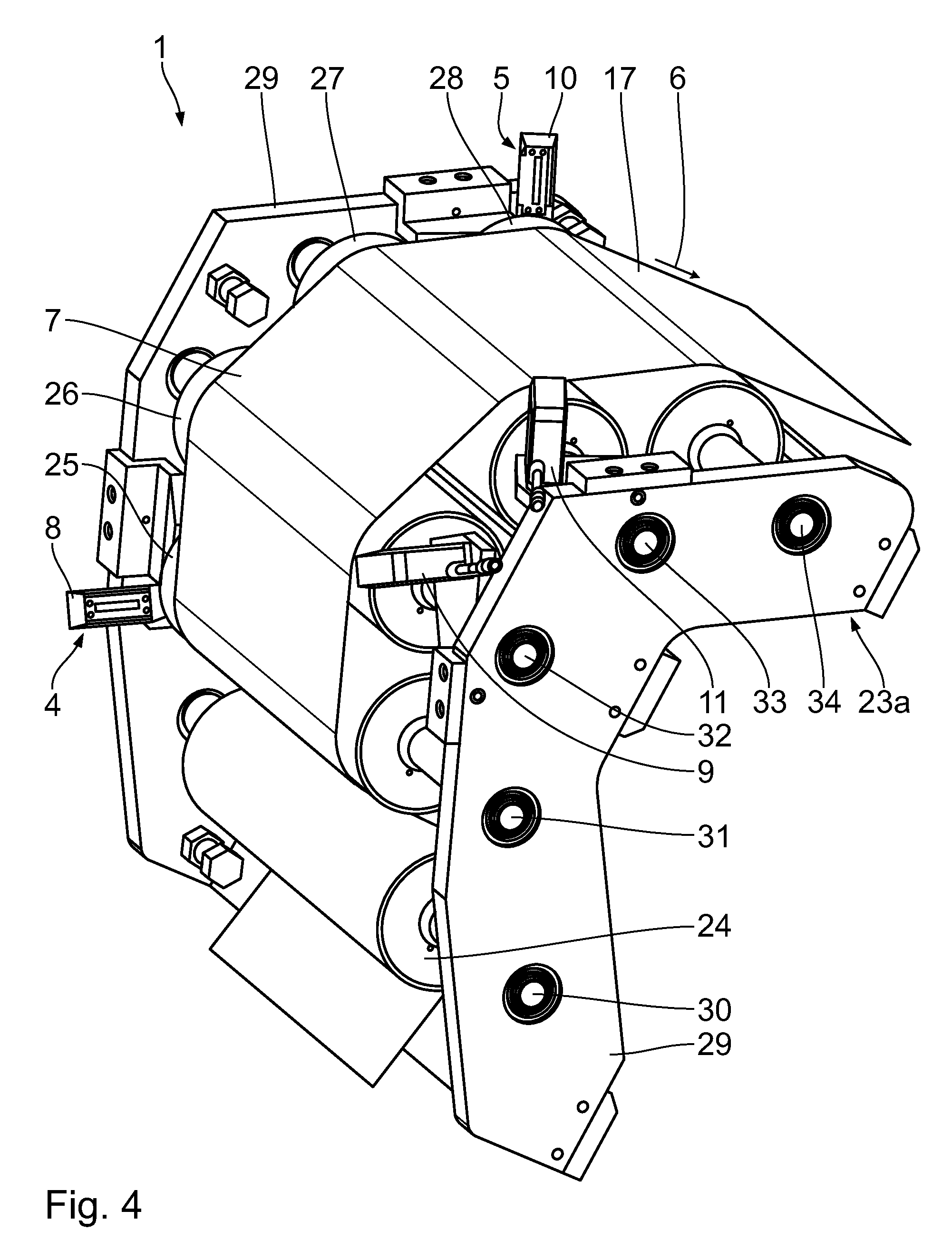 Installation for processing a paper web or corrugated cardboard web