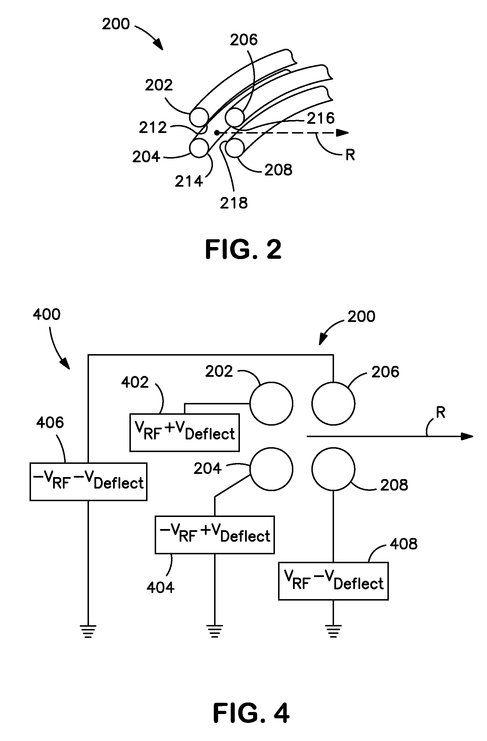 Curved ion guide and related methods