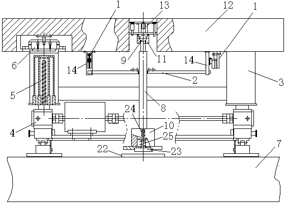 Automatic horizontal adjusting device and adjusting method for platform