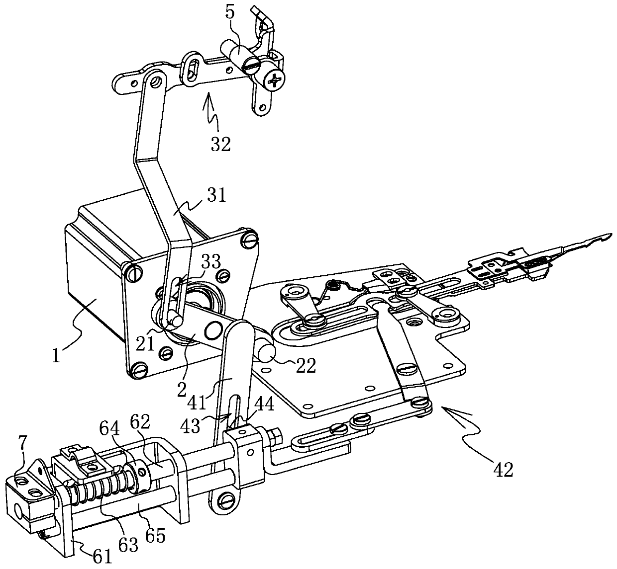 Thread trimming and presser foot lifting mechanism and sewing machine