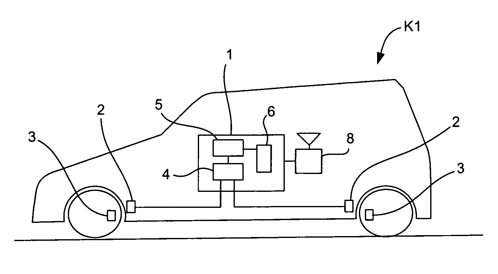 Detector for sunken condition of vehicle