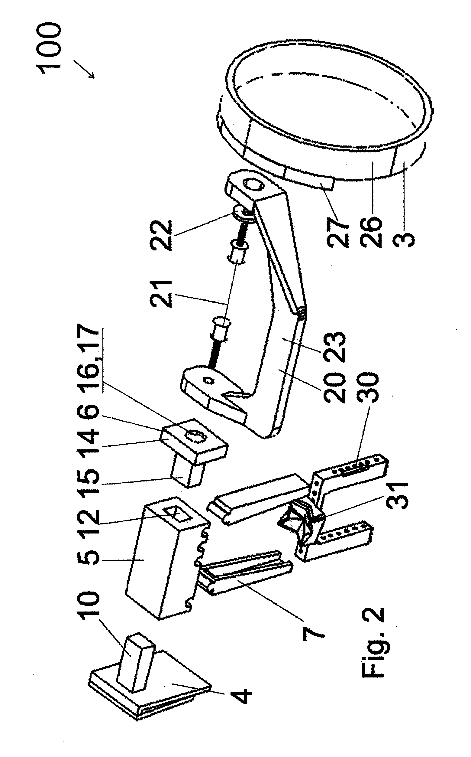 Radiographic film positioning device and a process for obtaining radiographic images