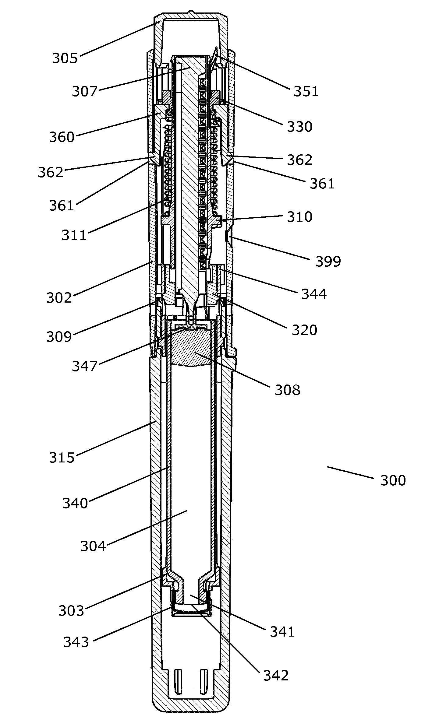 Device for injecting apportioned doses of liquid drug