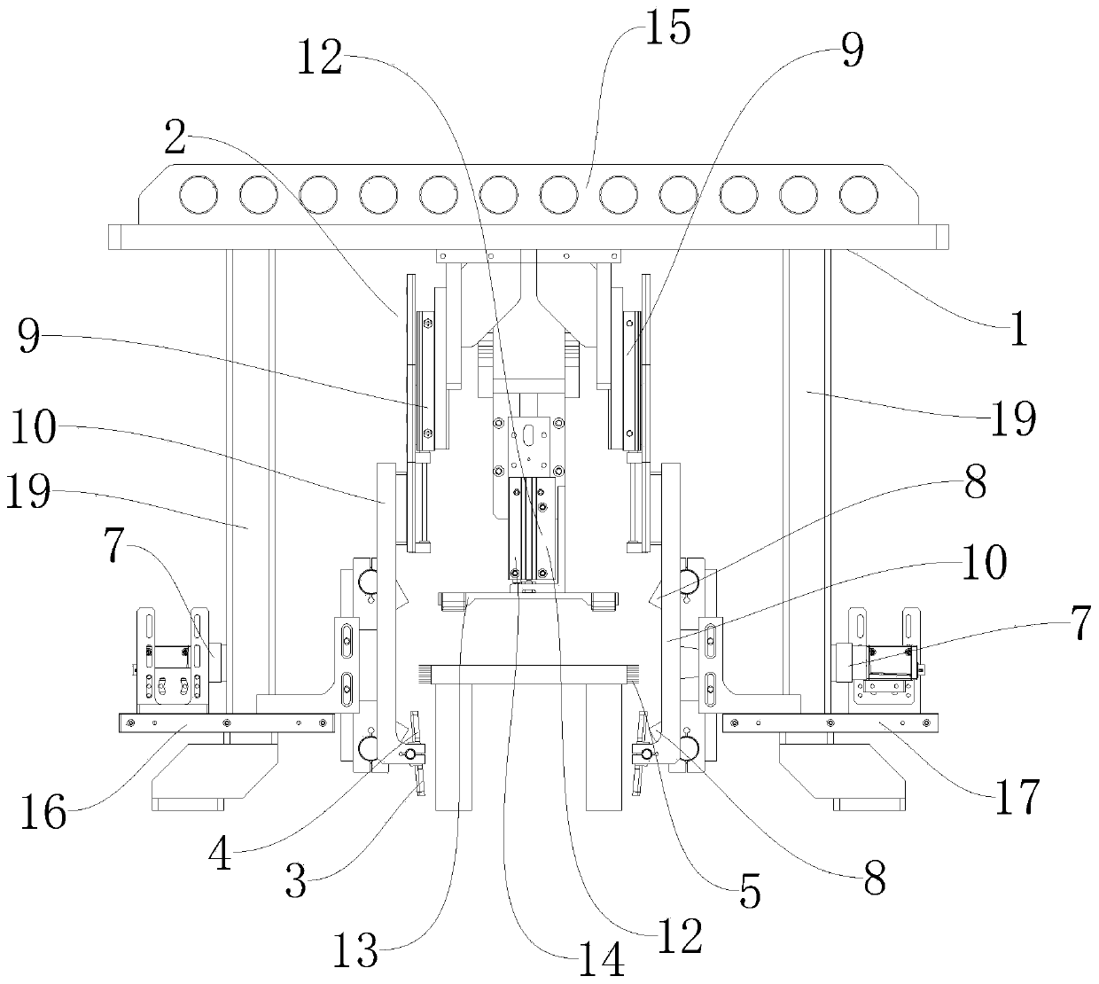 Detection device for lithium battery roll core tabs and lithium battery production line