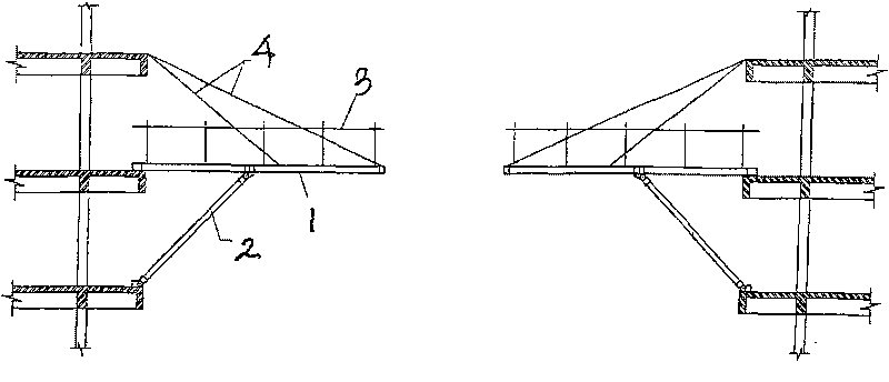 Construction method for spacing suspension cable structural template support platform