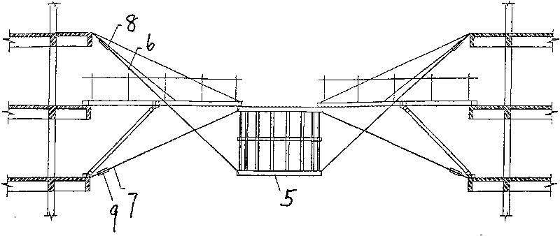 Construction method for spacing suspension cable structural template support platform