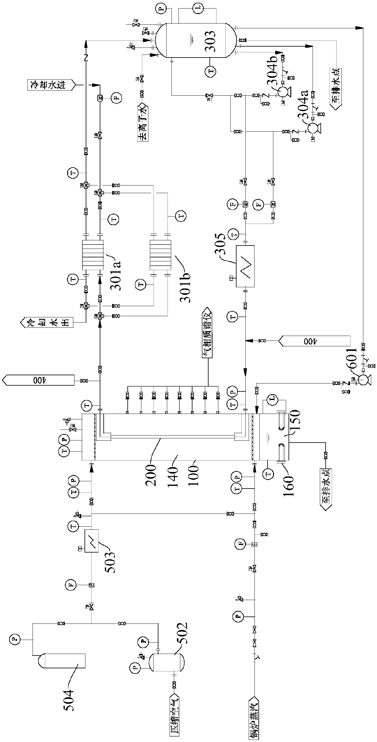 Test device for containment heat passive export system