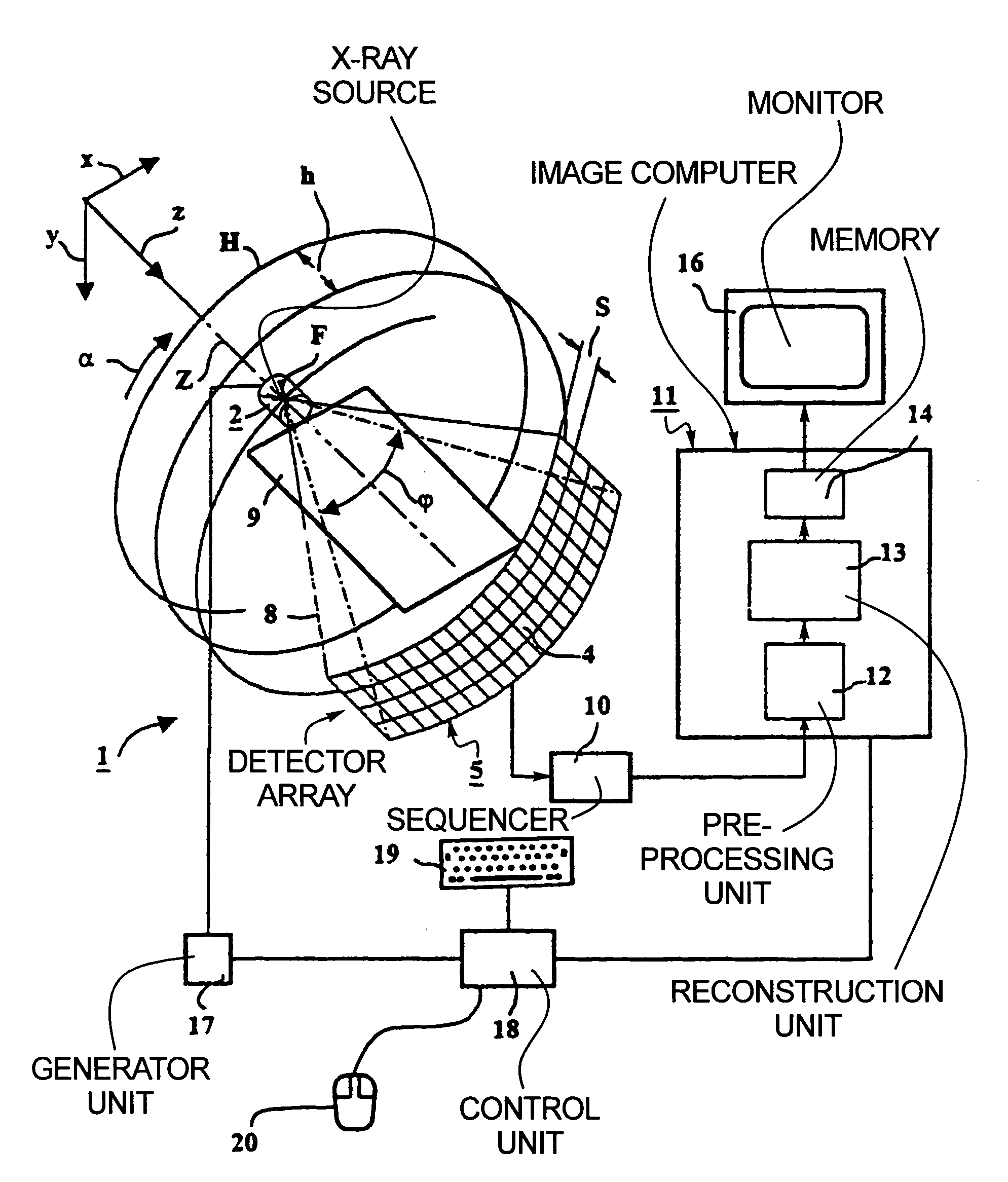 Method and apparatus for spiral scan computed tomography