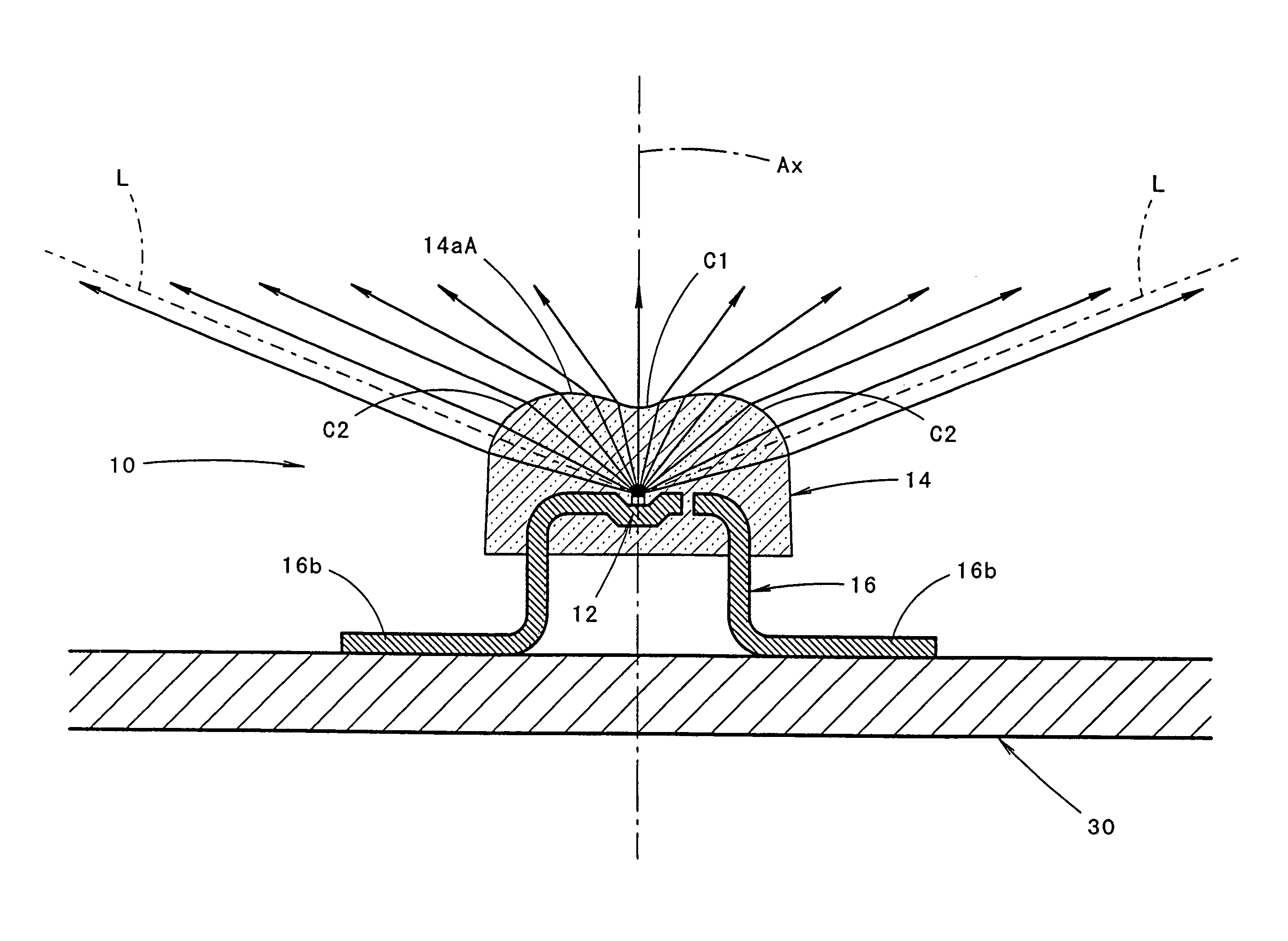 Light-emitting diode and vehicular lamp