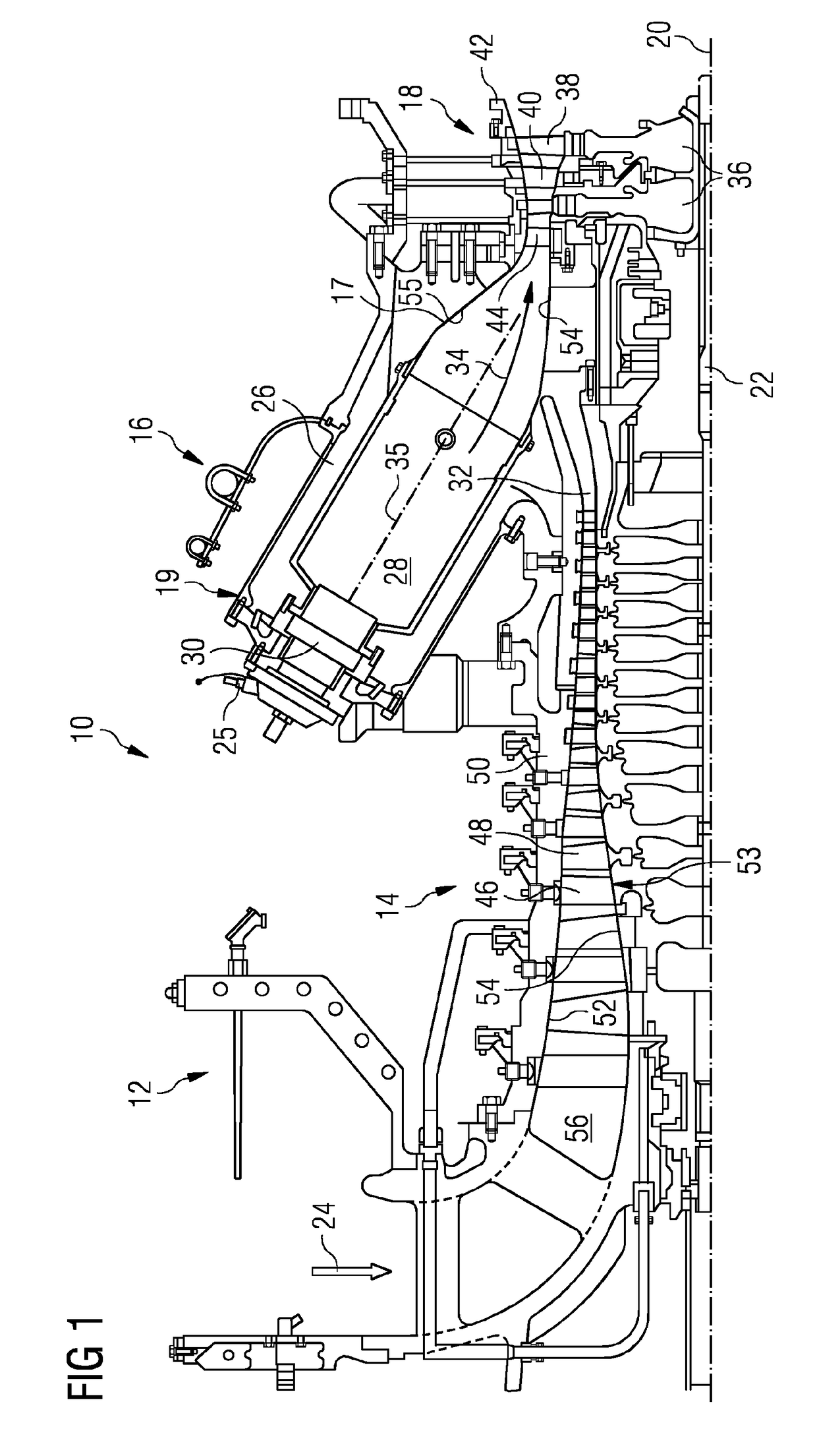 Gas turbine engine with a transition duct and corresponding method of manufacturing a transition duct