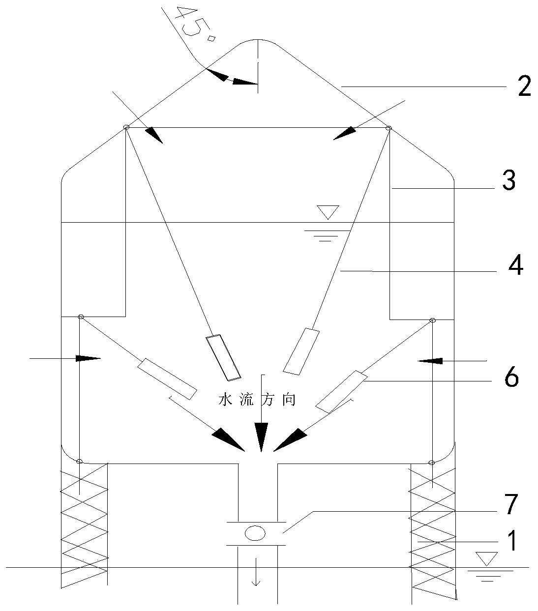 Water taking device of water supplying high-sediment water body based on flow induced vibration principle