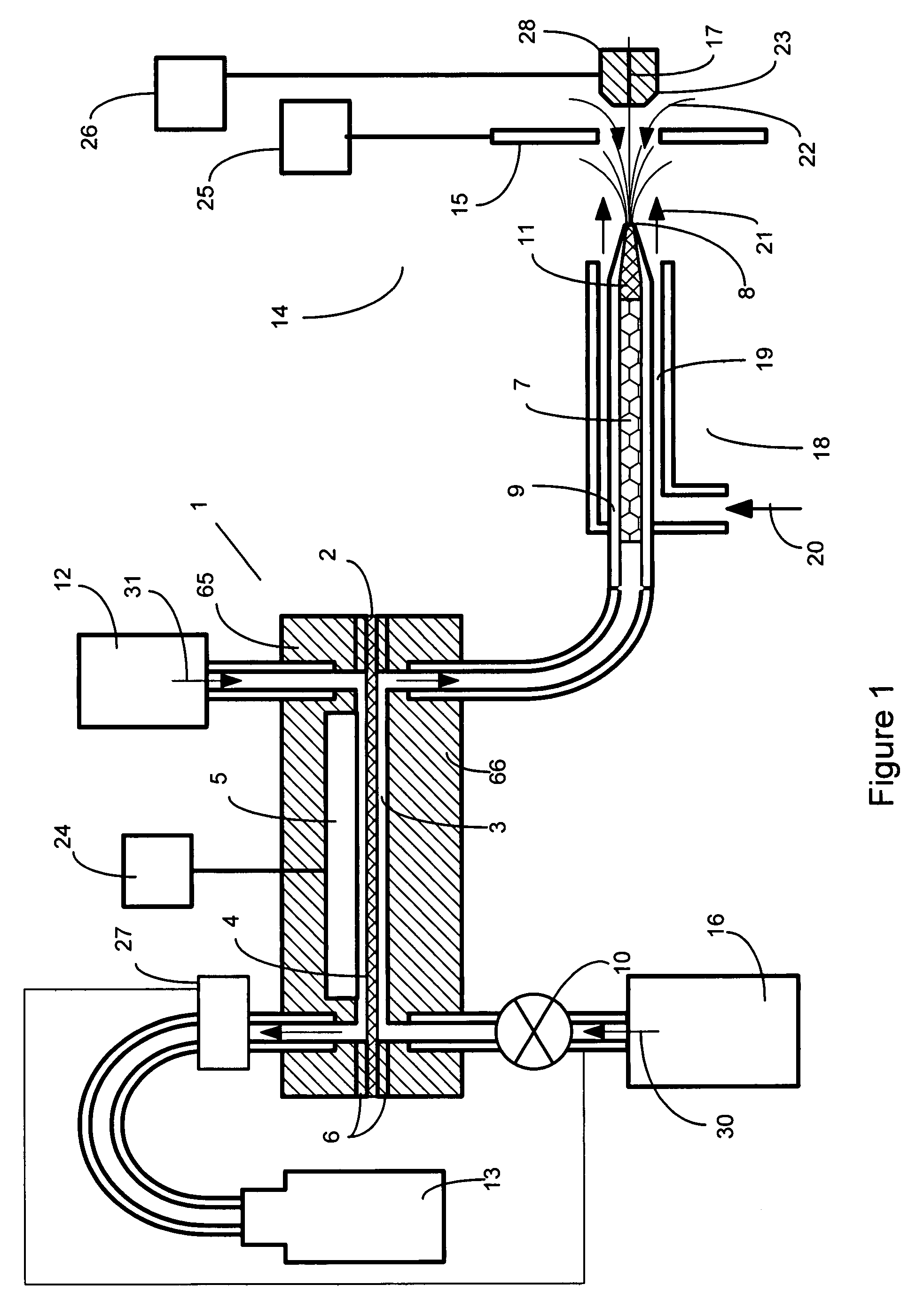 Sample component trapping, release, and separation with membrane assemblies interfaced to electrospray mass spectrometry