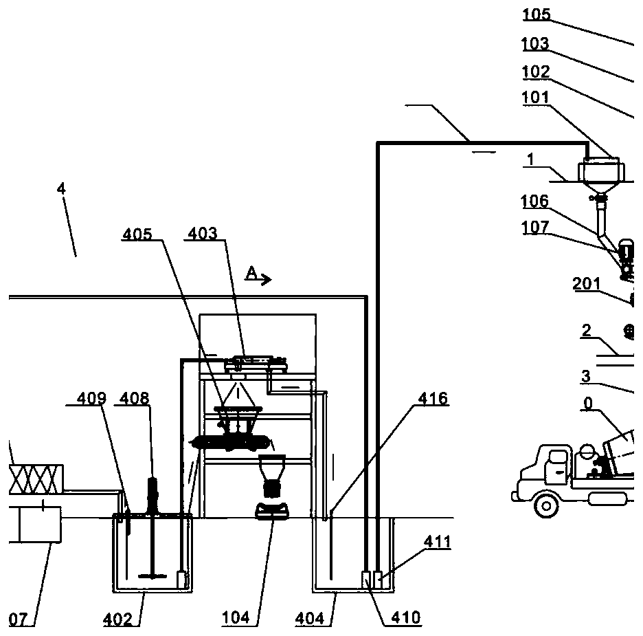 Sewage waste residue recycling system of concrete mixing station and equipment thereof