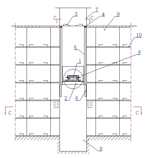 Underground intelligent stereo automatic parking garage built in urban downtown area