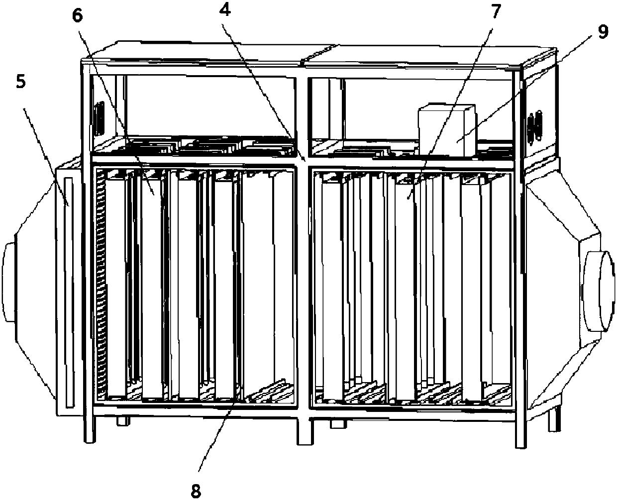 Intelligent tail gas photooxygenation pyrolysis device using cavitation liquid technology