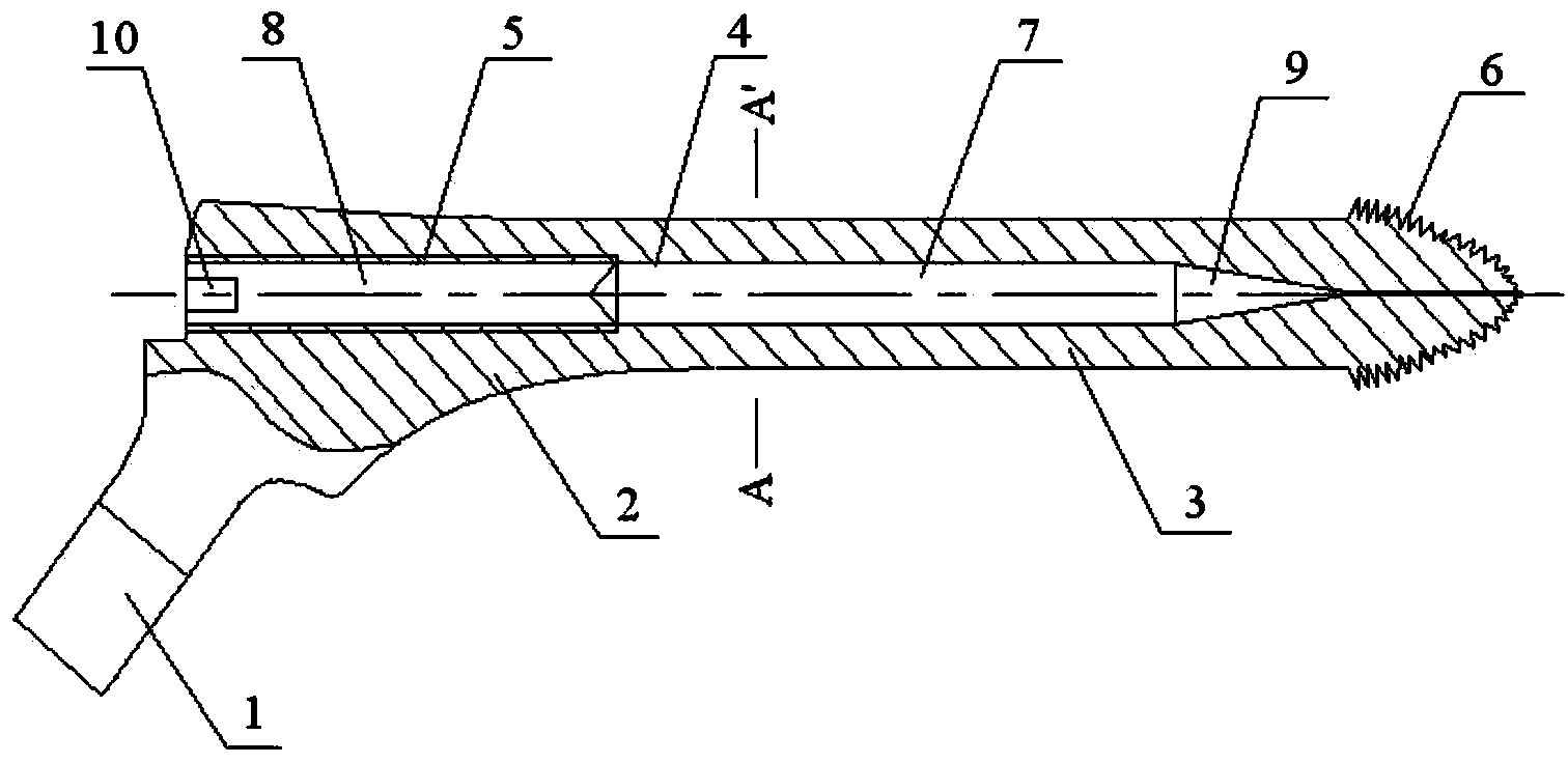 Femoral handle fixed through expansion