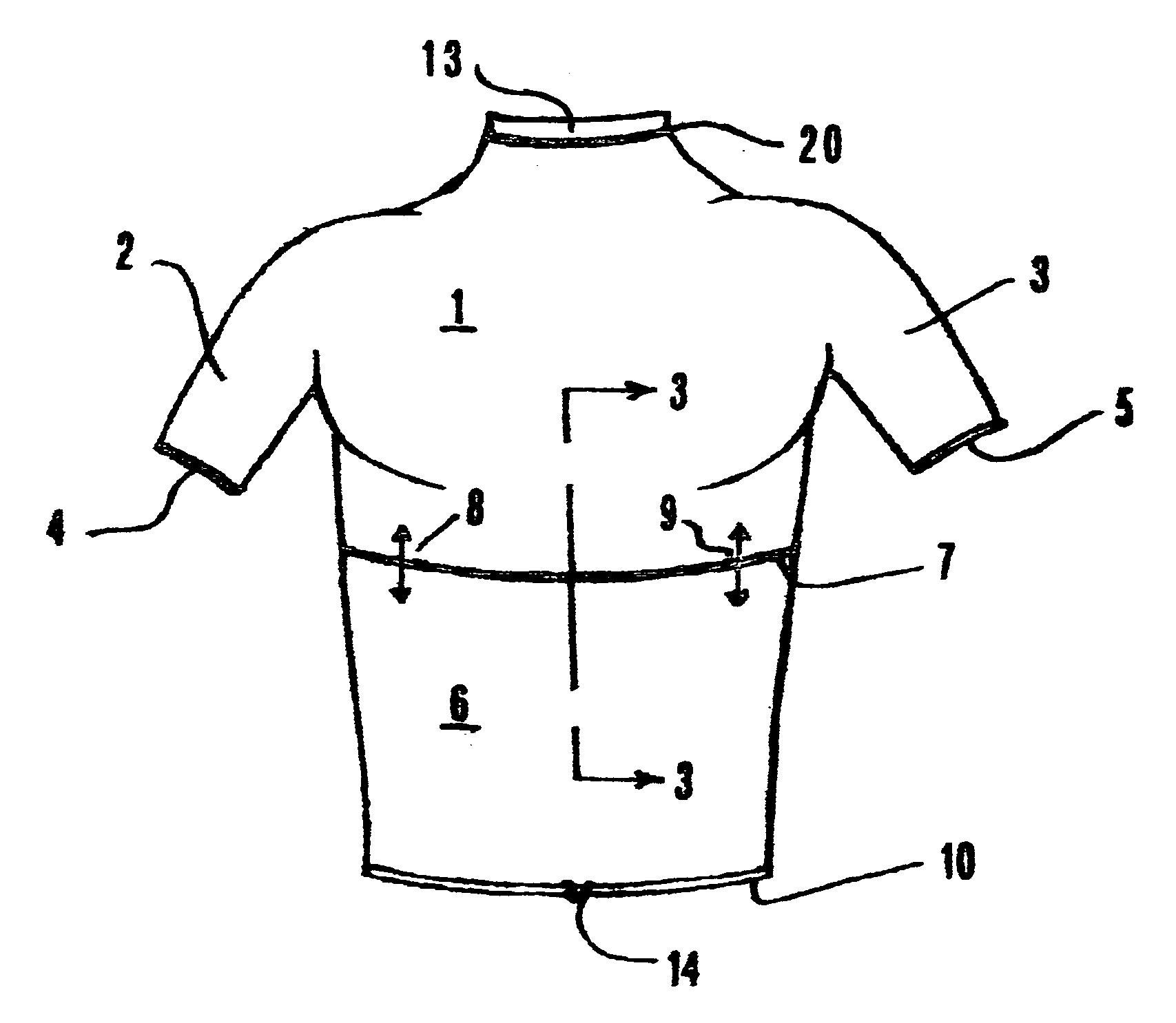 Padded surfing shirt