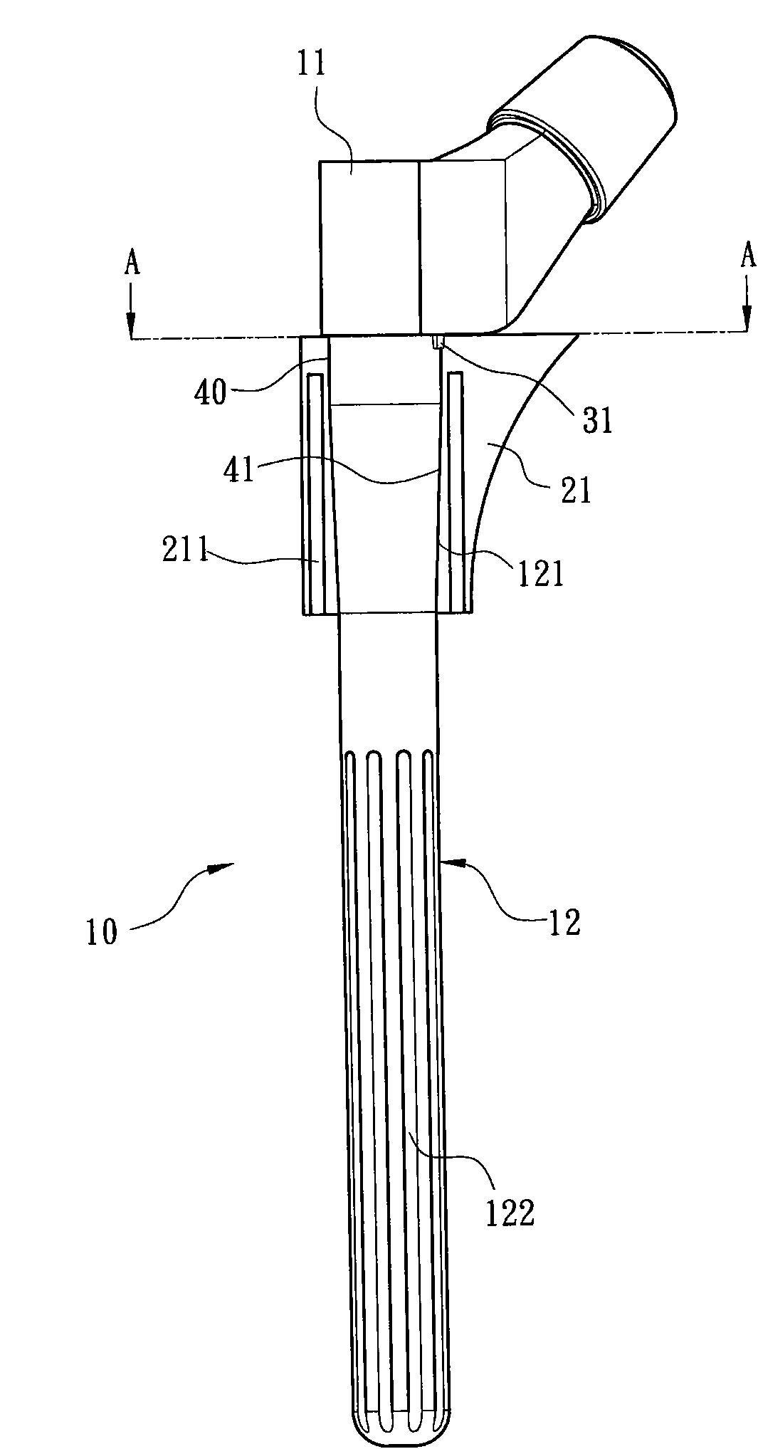 Modularized artificial hip joint femoral shaft