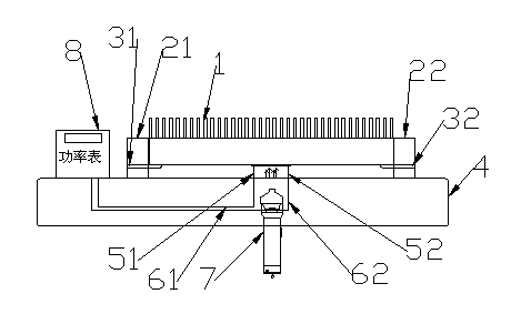 Receiver module equipment having radiator for reinforced portable light source power meter test