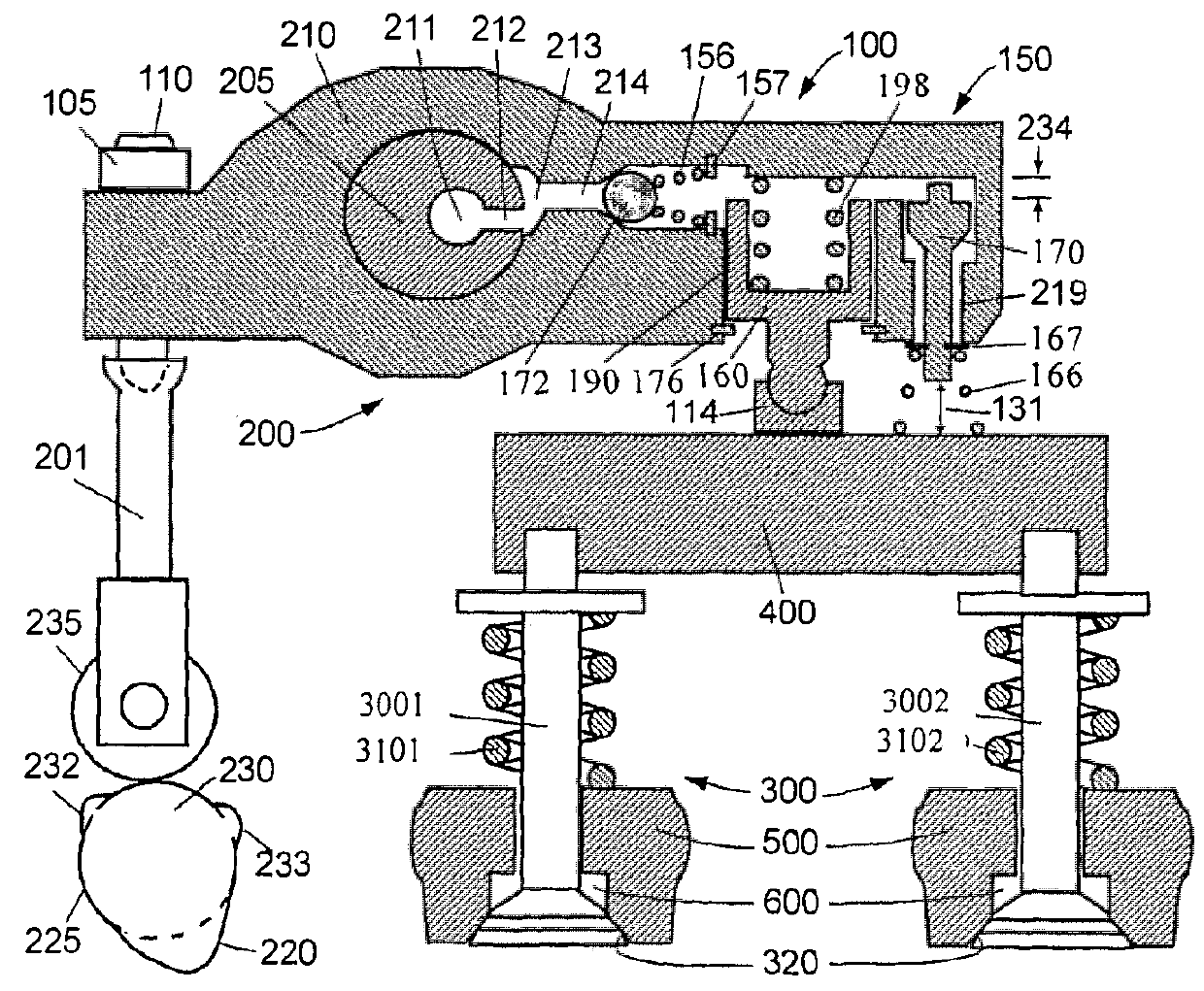 Method and apparatus for resetting valve lift for use in engine brake