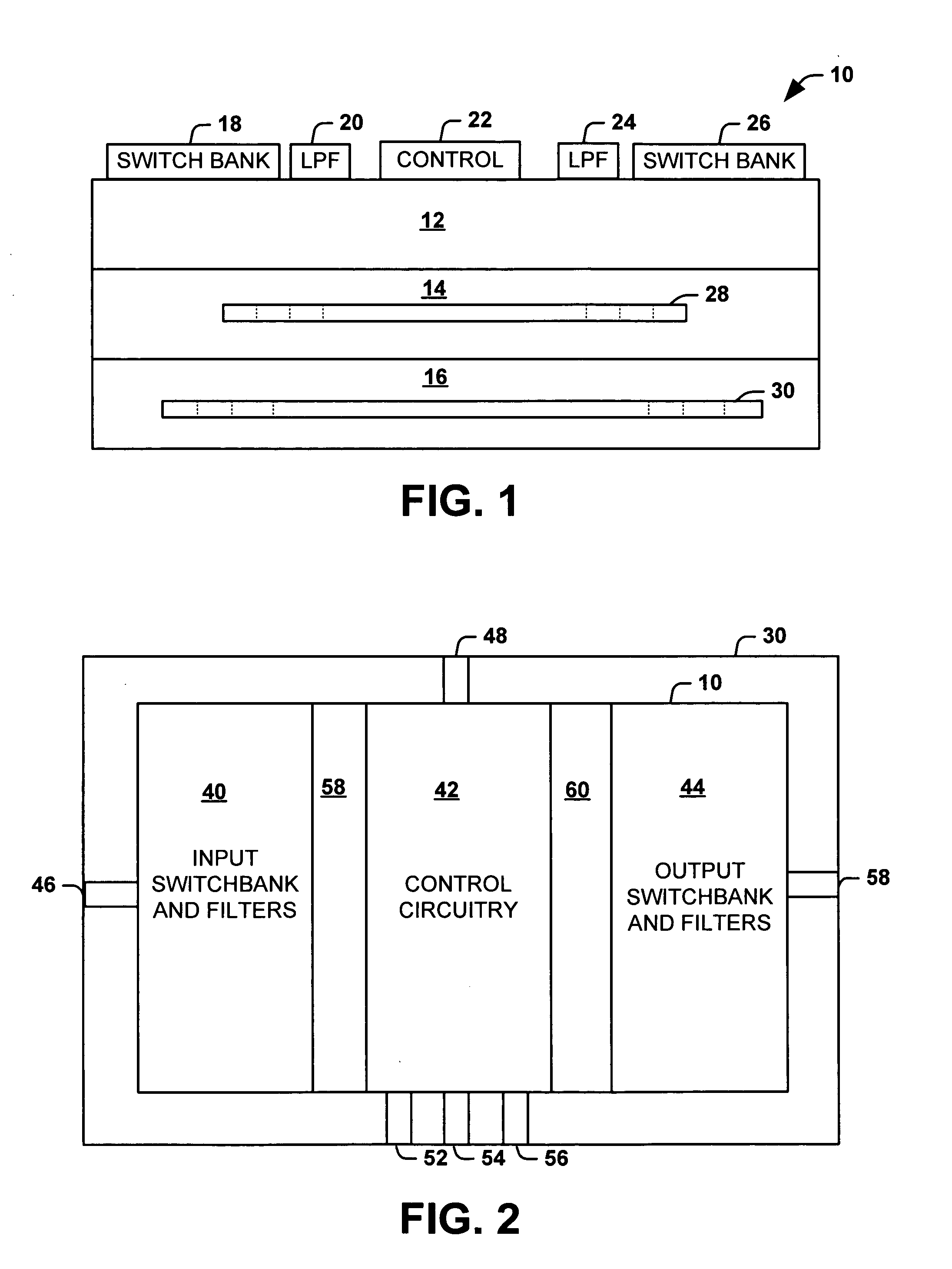 Switched filterbank and method of making the same