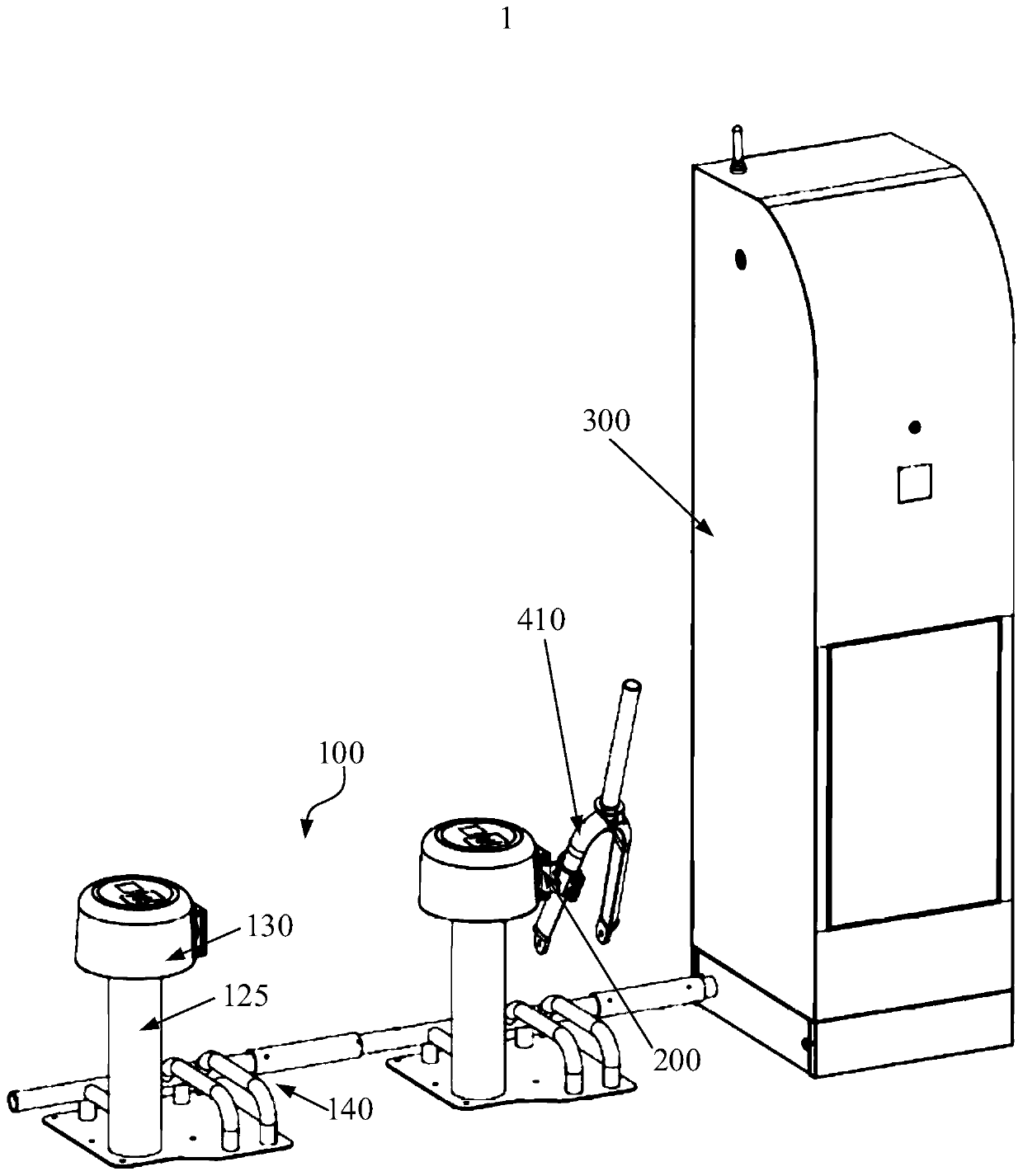 Parking pile assembly and shared vehicle system